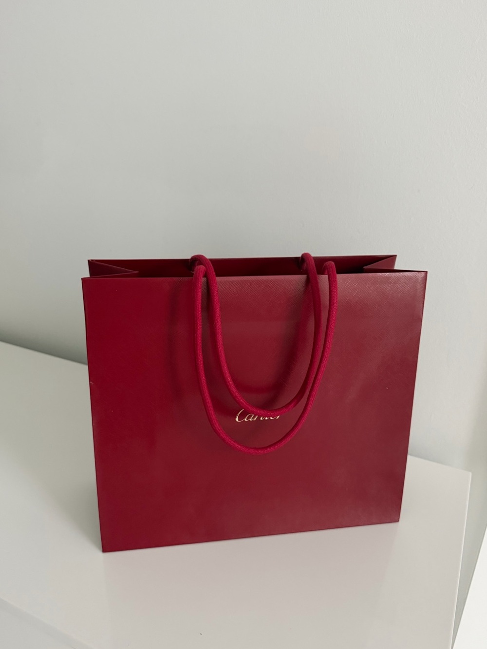 Cartier Deep Red Rope-Handle Tote - Picture 2 of 2